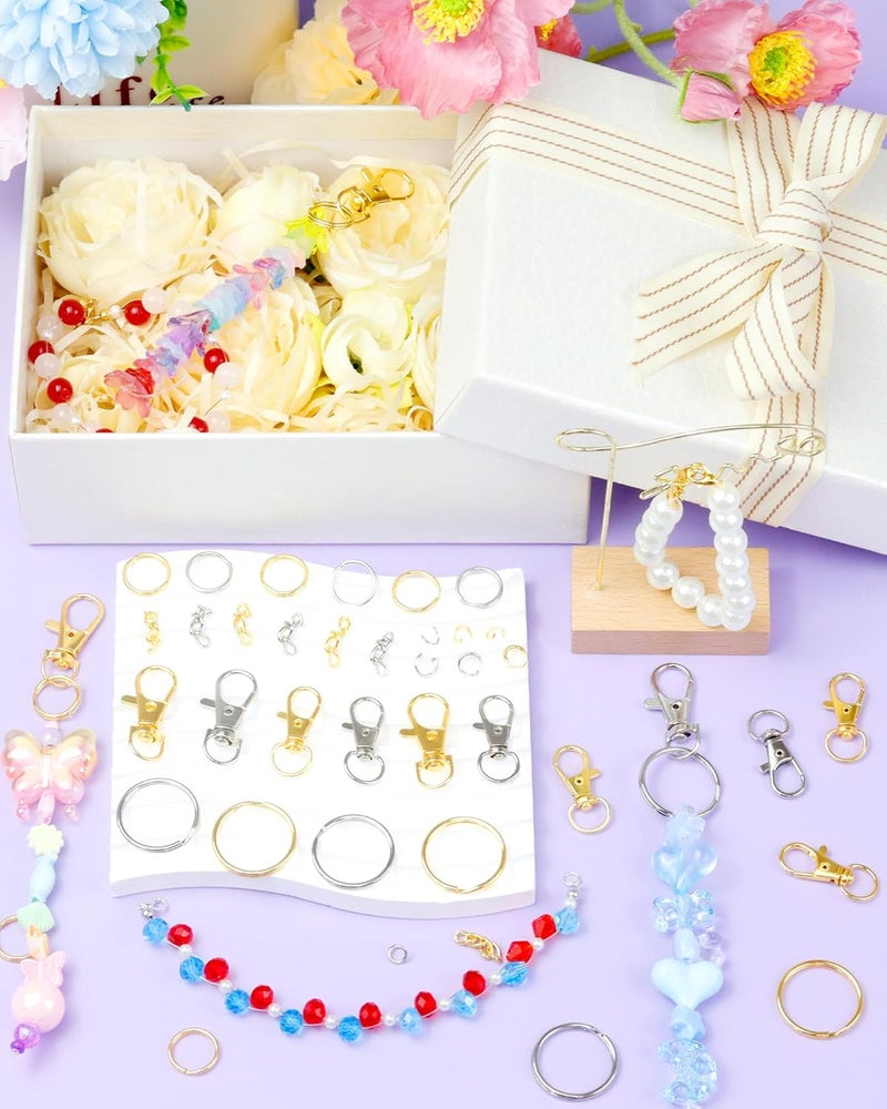 FIVEIZERO 990PCS Keychain Making Kit - Keychain kit with Key Ring, Key Chain Clip, Lobster Claw Clasps, Swivel Snap Hook, Jumprings & Extender Chain for Crafts, DIY Projects and Jewelry Making - Image 5
